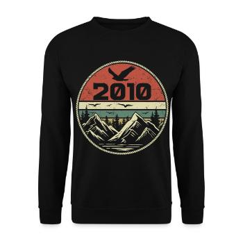 Vintage 2010 Classique 2010 rétro 2010 Cadeau 2010 - Sweat-shirt Unisexe - noir - Devant - Alina (178cm) & Michal (187cm)