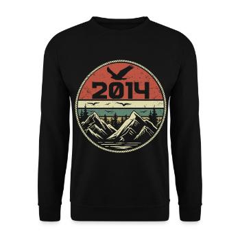 Jahrgang 2014 Klassik 2014 Retro 2014 Geschenk 2014 - Unisex Pullover - Schwarz - Vorne - Alina (178cm) & Michal (187cm)