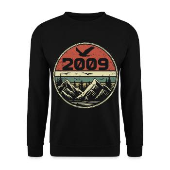 Vintage 2009 Classic 2009 Retro 2009 Gift 2009 - Unisex Sweatshirt - black - Front - Alina (178cm) & Michal (187cm)