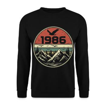 Vintage 1986 Classic 1986 Retro 1986 Gift 1986 - Unisex Sweatshirt - black - Front - Alina (178cm) & Michal (187cm)