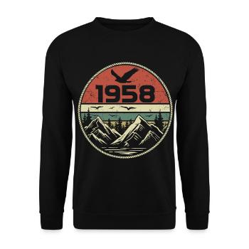 Vintage 1958 Classic 1958 Retro 1958 Gift 1958 - Unisex Sweatshirt - black - Front - Alina (178cm) & Michal (187cm)