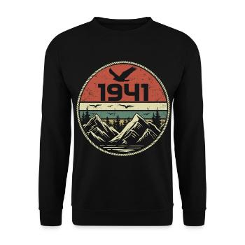 Vintage 1941 Classique 1941 rétro 1941 Cadeau 1941 - Sweat-shirt Unisexe - noir - Devant - Alina (178cm) & Michal (187cm)
