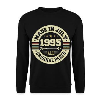 Juillet 1995 Cadeau d’anniversaire 1995 I Made in July - Sweat-shirt Unisexe - noir - Devant - Alina (178cm) & Michal (187cm)