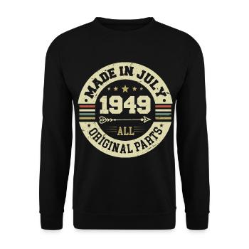 July 1949 Birthday Gift 1949 I Made in July - Unisex Sweatshirt - black - Front - Alina (178cm) & Michal (187cm)
