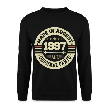 Août 1997 Cadeau d’anniversaire Août 1997 Août - Sweat-shirt Unisexe - noir - Devant - Alina (178cm) & Michal (187cm)