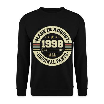 Août 1998 Cadeau d’anniversaire Août 1998 Août - Sweat-shirt Unisexe - noir - Devant - Alina (178cm) & Michal (187cm)
