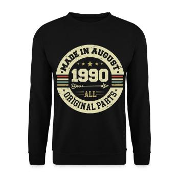 Août 1990 Cadeau d’anniversaire Août 1990 Août - Sweat-shirt Unisexe - noir - Devant - Alina (178cm) & Michal (187cm)