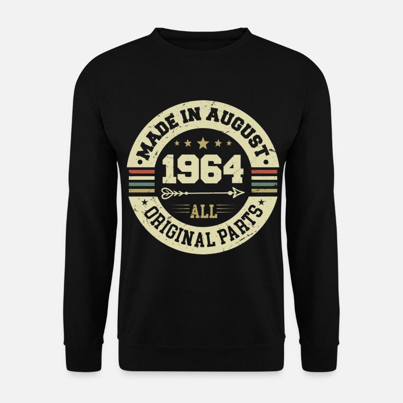 August 1964 Geburtstagsgeschenk August 1964 August - Unisex Pullover - Schwarz