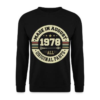 Août 1978 Cadeau d’anniversaire Août 1978 Août - Sweat-shirt Unisexe - noir - Devant - Alina (178cm) & Michal (187cm)