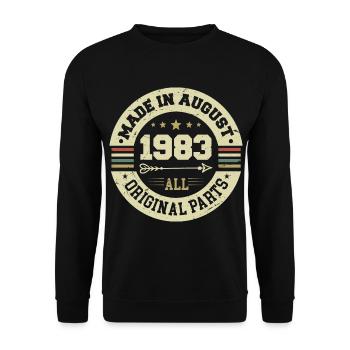 Août 1983 Cadeau d’anniversaire Août 1983 Août - Sweat-shirt Unisexe - noir - Devant - Alina (178cm) & Michal (187cm)