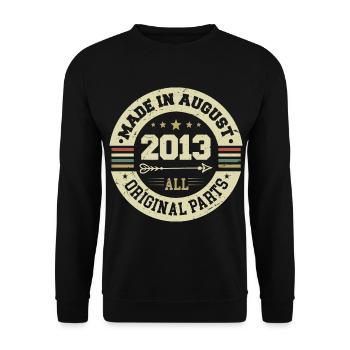 August 2013 Birthday Gift August 2013 August - Unisex Sweatshirt - black - Front - Alina (178cm) & Michal (187cm)