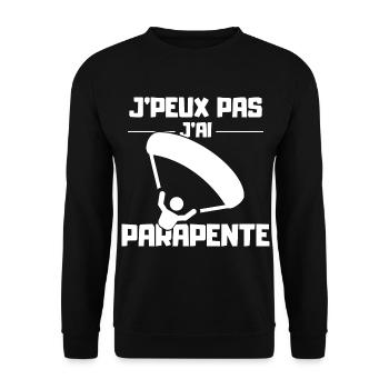 I Can't I Paragliding - Unisex Sweatshirt - black - Front - Alina (178cm) & Michal (187cm)