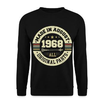 August 1968 Birthday present August 1968 August - Unisex Sweatshirt - black - Front - Alina (178cm) & Michal (187cm)