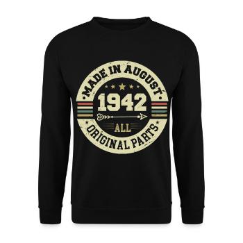 August 1942 Geburtstagsgeschenk August 1942 August - Unisex Pullover - Schwarz - Vorne - Alina (178cm) & Michal (187cm)