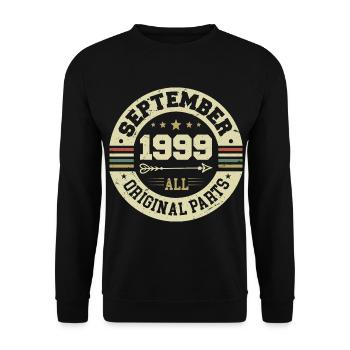 25th birthday 1999 Legendary since September 1999 - Unisex Sweatshirt - black - Front - Alina (178cm) & Michal (187cm)