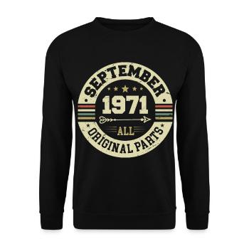 53e anniversaire 1971 Légendaire depuis septembre 1971 - Sweat-shirt Unisexe - noir - Devant - Alina (178cm) & Michal (187cm)