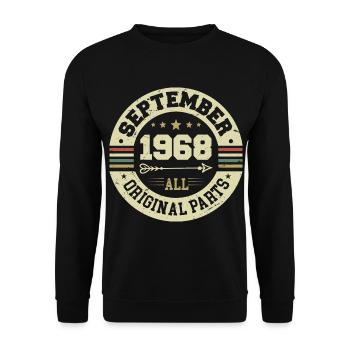 56th birthday 1968 Legendary since September 1968 - Unisex Sweatshirt - black - Front - Alina (178cm) & Michal (187cm)