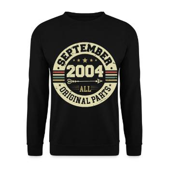 20th birthday 2004 Legendary since September 2004 - Unisex Sweatshirt - black - Front - Alina (178cm) & Michal (187cm)