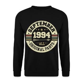 30th birthday 1994 Legendary since September 1994 - Unisex Sweatshirt - black - Front - Alina (178cm) & Michal (187cm)
