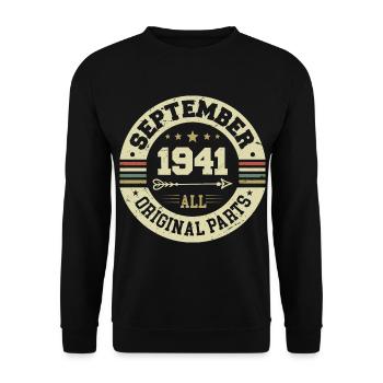 83. Geburtstag 1941 Legendär seit September 1941 - Unisex Pullover - Schwarz - Vorne - Alina (178cm) & Michal (187cm)