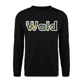 Wald Schriftzug - Unisex Pullover - Schwarz - Vorne - Alina (178cm) & Michal (187cm)