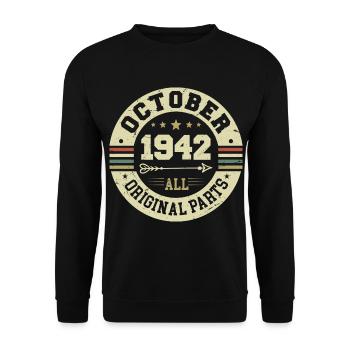 Légendaire depuis octobre 1942 Anniversaire octobre 1942 - Sweat-shirt Unisexe - noir - Devant - Alina (178cm) & Michal (187cm)