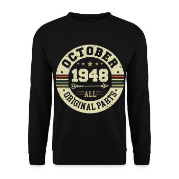 Legendary since October 1948 Birthday October 1948 - Unisex Sweatshirt - black - Front - Alina (178cm) & Michal (187cm)