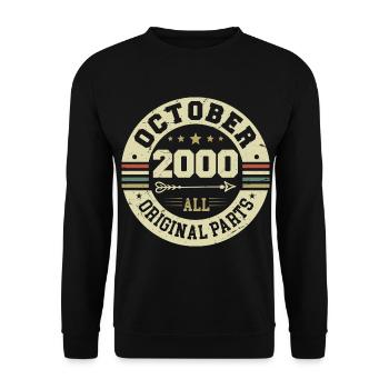 Legendary since October 2000 Birthday October 2000 - Unisex Sweatshirt - black - Front - Alina (178cm) & Michal (187cm)