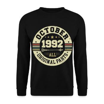 Legendary since October 1992 Birthday October 1992 - Unisex Sweatshirt - black - Front - Alina (178cm) & Michal (187cm)