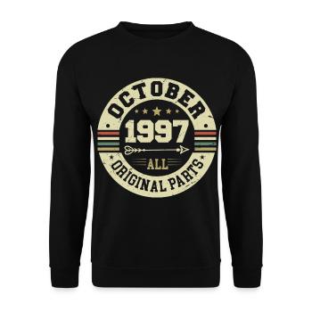 Legendary since October 1997 Birthday October 1997 - Unisex Sweatshirt - black - Front - Alina (178cm) & Michal (187cm)