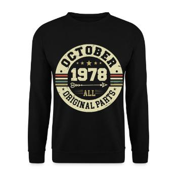 Légendaire depuis Octobre 1978 Anniversaire Octobre 1978 - Sweat-shirt Unisexe - noir - Devant - Alina (178cm) & Michal (187cm)