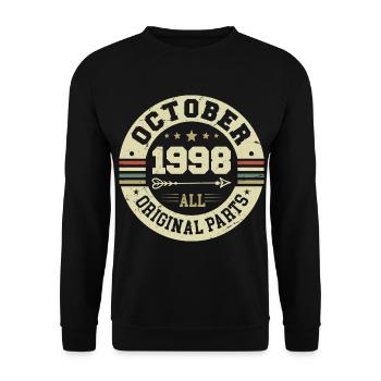 Legendary since October 1998 Birthday October 1998 - Unisex Sweatshirt - black - Front - Alina (178cm) & Michal (187cm)