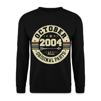 Legendary since October 2004 Birthday October 2004 - Unisex Sweatshirt - black - Front - Alina (178cm) & Michal (187cm)