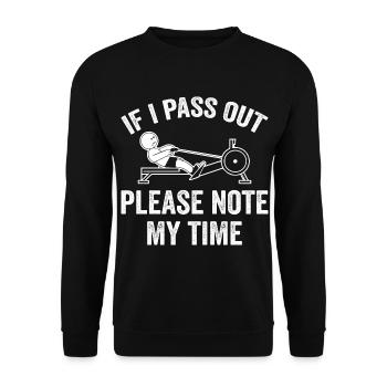 Ergometer Rowing Exercise ERG Machine Lover Fitnes - Unisex Sweatshirt - black - Front - Alina (178cm) & Michal (187cm)