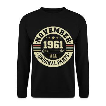 Vintage November 1961 - Birthday November 1961 - Unisex Sweatshirt - black - Front - Alina (178cm) & Michal (187cm)
