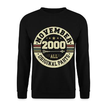 Vintage November 2000 - Birthday November 2000 - Unisex Sweatshirt - black - Front - Alina (178cm) & Michal (187cm)