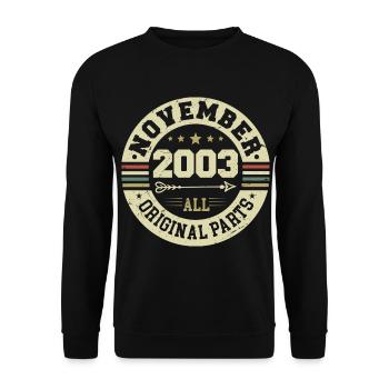 Millésime Novembre 2003 - Anniversaire Novembre 2003 - Sweat-shirt Unisexe - noir - Devant - Alina (178cm) & Michal (187cm)