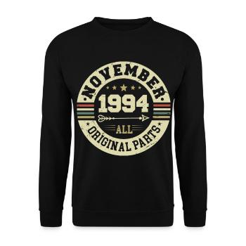 Millésime Novembre 1994 - Anniversaire Novembre 1994 - Sweat-shirt Unisexe - noir - Devant - Alina (178cm) & Michal (187cm)