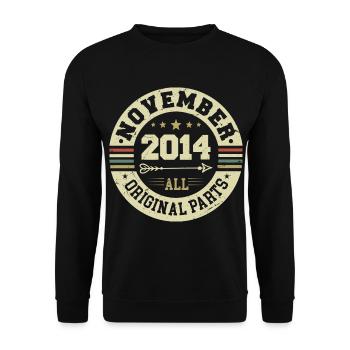 Millésime Novembre 2014 - Anniversaire Novembre 2014 - Sweat-shirt Unisexe - noir - Devant - Alina (178cm) & Michal (187cm)