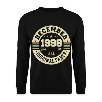 Legends Birthday December 1998 Born Gift - Unisex Sweatshirt - black - Front - Alina (178cm) & Michal (187cm)