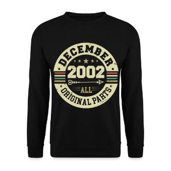 Legends Birthday December 2002 Born Gift - Unisex Sweatshirt - black - Front - Alina (178cm) & Michal (187cm)