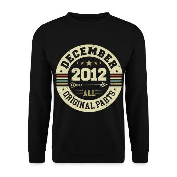 Legends Birthday December 2012 Born Gift - Unisex Sweatshirt - black - Front - Alina (178cm) & Michal (187cm)