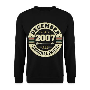 Légendes Anniversaire Décembre 2007 Naissance Cadeau - Sweat-shirt Unisexe - noir - Devant - Alina (178cm) & Michal (187cm)