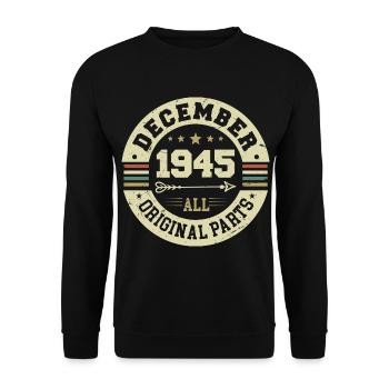 Legenden Geburtstag Dezember 1945 geboren Geschenk - Unisex Pullover - Schwarz - Vorne - Alina (178cm) & Michal (187cm)