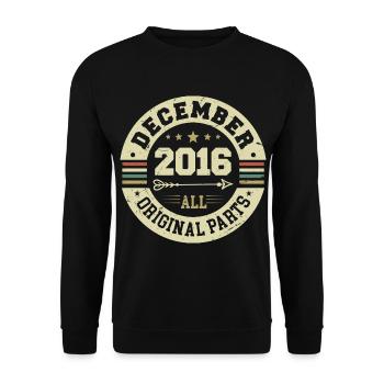 Légendes Anniversaire Décembre 2016 Naissance Cadeau - Sweat-shirt Unisexe - noir - Devant - Alina (178cm) & Michal (187cm)