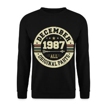 Legends Birthday December 1987 Born Gift - Unisex Sweatshirt - black - Front - Alina (178cm) & Michal (187cm)