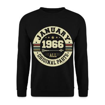 January 1966 - Birthday in January 1966 - Unisex Sweatshirt - black - Front - Alina (178cm) & Michal (187cm)