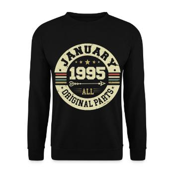January 1995 - Birthday in January 1995 - Unisex Sweatshirt - black - Front - Alina (178cm) & Michal (187cm)