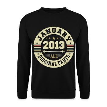 January 2013 - Birthday in January 2013 - Unisex Sweatshirt - black - Front - Alina (178cm) & Michal (187cm)
