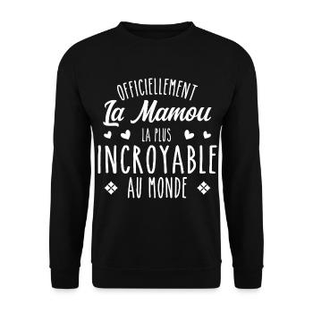 Officiellement La Mamou Incroyable - Sweat-shirt Unisexe - noir - Devant - Alina (178cm) & Michal (187cm)